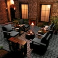 thumbnail image 4 of MeetLeisure Outdoor Wicker Swivel Rocker Chairs Sets of 4 and 2 Side Table, Black, 4 of 8