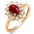thumbnail image 1 of Kate Middleton Diana Inspired 14K Gold Diamond Oval Red Ruby Royal Bridal Ring, 1 of 1