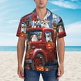 thumbnail image 2 of Yiaed Halloween Pets Pumpkins Print Hawaiian Shirt for Men Short Sleeve Button Down Shirts Beach Shirts for Men,Medium, 2 of 7