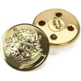 thumbnail image 1 of Botones decorativos de metal retro para traje o abrigo, cierre de costura, paquete de 12, dorado, dorado, 15 mm, 1 of 4