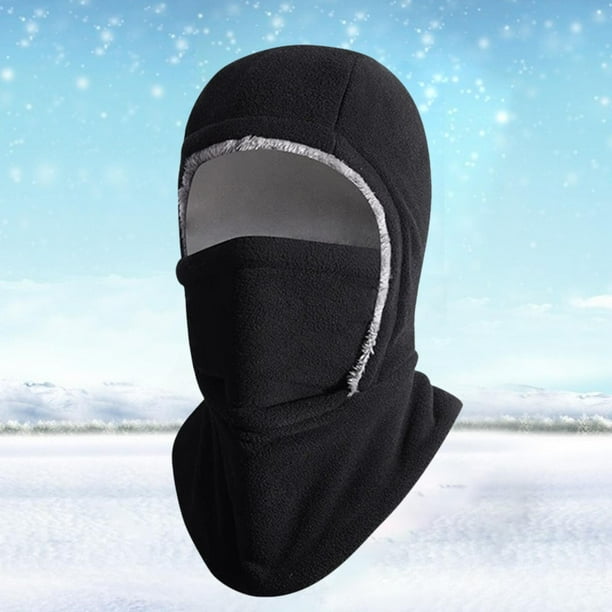 Pasamontañas con capucha, gorro cálido de invierno para deportes al aire libre, equitación, senderismo y ciclismo. negro
