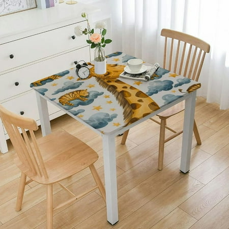

Cute Giraffe Stars Clouds Square Tablecloth Waterproof Polyester Fabric Table Cloth Stain and Resistant Washable Table Cover for Kitchen Dining Picnic Party Home