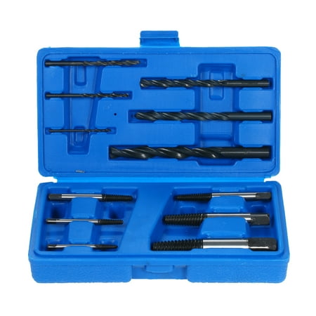12PC HSS Easy Out Rigid Screw Extractor Set Broken Bolt Stud Fastener Remover Manual Screw Stripper Damaged Screw Extractor Kit with Precsion & High Speed