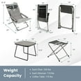 thumbnail image 3 of Costway 5pcs Patio Folding Sling Chair Set Ottoman Table Portable Headrest Outdoor Beach, 3 of 10