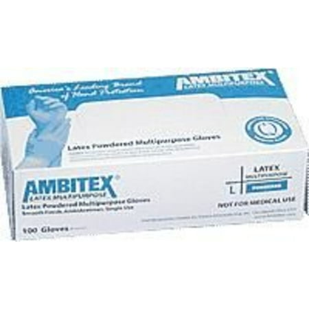 AMBITEX® L5101 SERIES POWDERED LATEX GLOVES, 4 MIL, X-LARGE, CREAM, 100/BOX