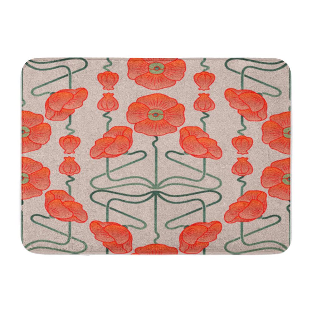 KDAGR Red Poppy Poppies Inspired by Nouveau Blossom Floral Flower