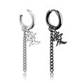 thumbnail image 5 of Pendientes Yashi con Borlas y Cadena de Acero Inoxidable Clip para Oreja Negro, 5 of 5