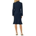 thumbnail image 3 of INSPIRE CHIC Women's 2 Piece Skirt Suit Set 2025 Trendy Work Blazers and Fishtail Pencil Skirts S Navy Blue, 3 of 5