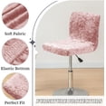 thumbnail image 4 of XUELC Crushed Velvet Brown Bar Stool Cover Stretch Stool Cover Swivel Counter Stool Cover Low Profile Short Back Chair Protective Cover 2pc, 4 of 7