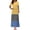 Yellow, variant on Womens Dress Women's Fashion Printed Short Sleeve Round-Neck Ankle Dress Boho Dress Pink 2XL