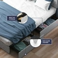 thumbnail image 4 of ZAFLY Queen Size Bed Frame with 4 Storage Drawers, Platform Bed Frame with Headboard, Wooden Bed Frame for Bedroom, Light Grey, 4 of 7