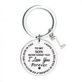 thumbnail image 3 of Creative DIY To My Son Stainless Steel Last Name 26 Letter Keychain 2.5x2.5cm, 3 of 8