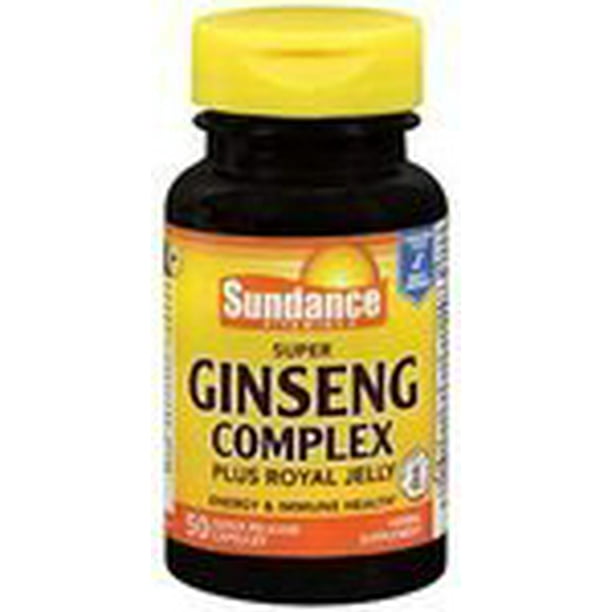 Sundance Vitamins Super Ginseng Complex Plus Royal Jelly Capsules, 50 Count