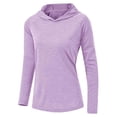 thumbnail image 5 of Women's UPF 50+ Sun Protection Hoodie Shirts Casual Quick-drying Long Sleeve Plus Size Light Tees for Fishing Hiking Going Out Purple 2XL, 5 of 6