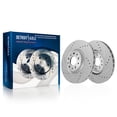 thumbnail image 5 of Detroit Axle - Front Brake Kit for 2014-2020 Fiat 500L, Disc Drilled and Slotted Brake Rotors 2015 2016 2017 2018 2019 Ceramic Brakes Pads with Hardware Replacement : 12.01" inch Rotor, 5 of 7