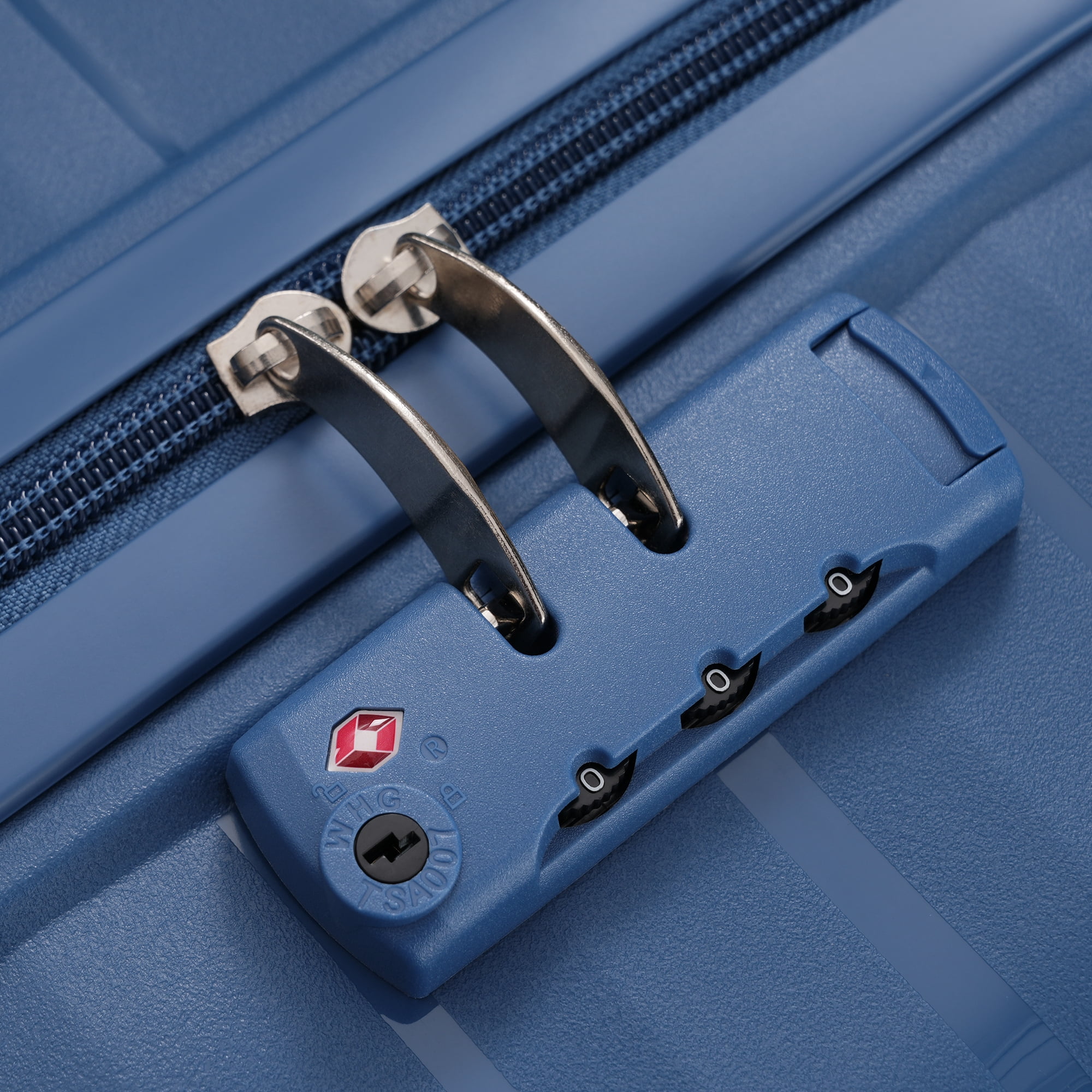 RIGO 3 Piece Luggage Set, PP Hard Shell Suitcase with TSA Lock, 20 24 28 Inch Lightweight Spinner Luggage with 360° Wheels, Blue Unisex Travel Suitcase