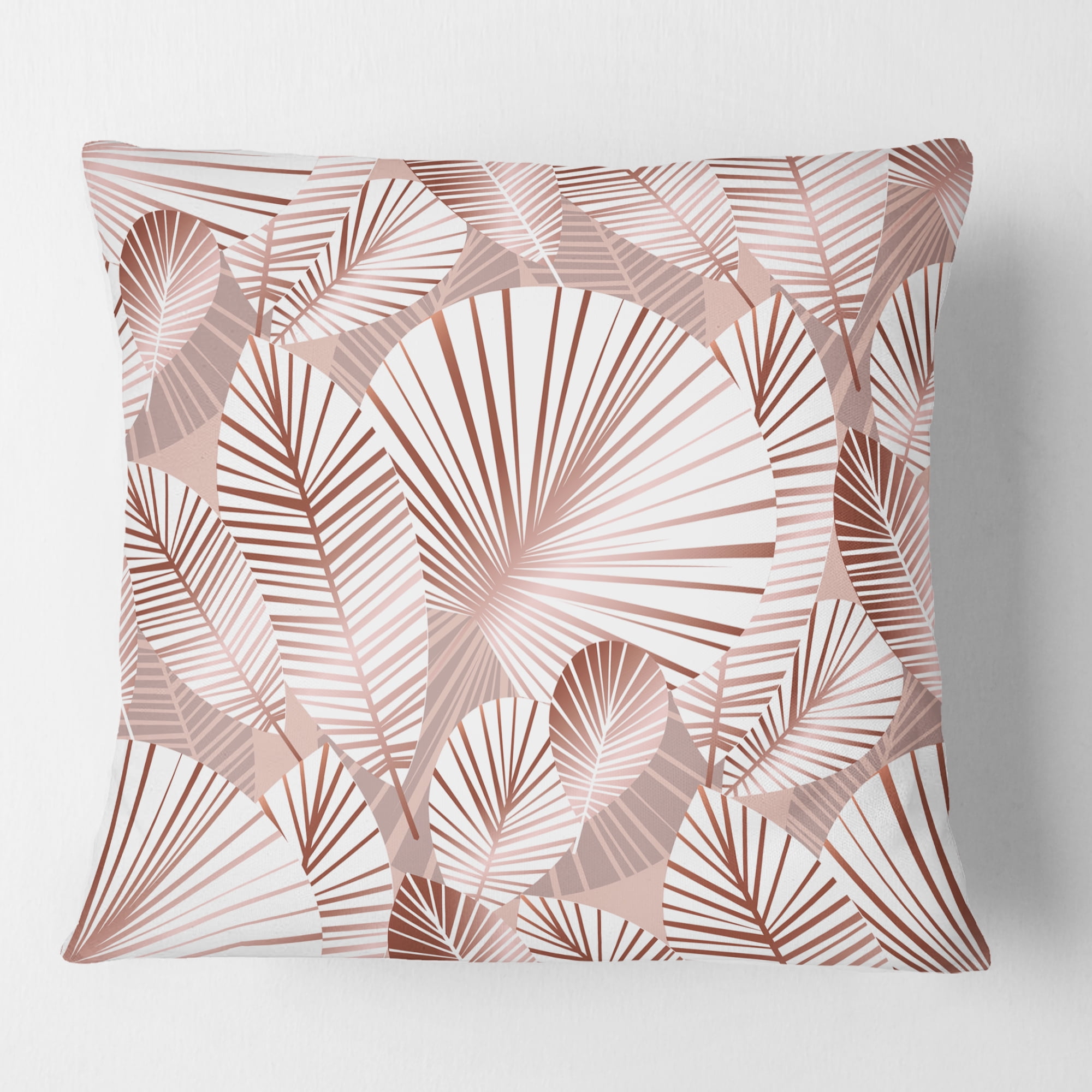 Designart Golden Tropical Pattern IV' Mid-Century Modern Throw Pillow - 18x18