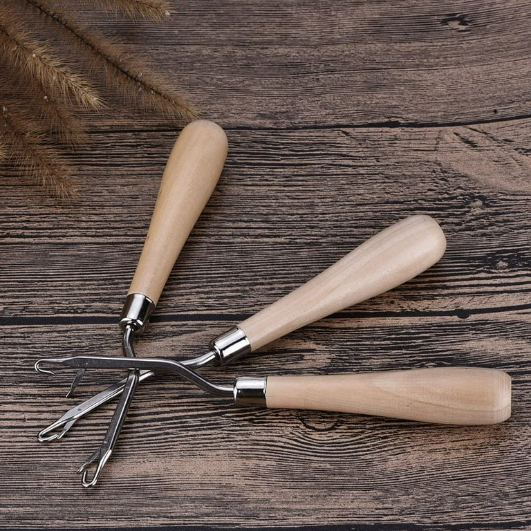 eBoot 6.5 inch Wooden Bent Latch Hook Tool, Set of 3