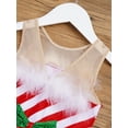 thumbnail image 5 of YEAHDOR Kids Girls Christmas Fuzzy Stripe Ballet Tutu Dress Mesh Spliced Xmas Party Figure Ice Skating Leotard Dress Red 8, 5 of 8