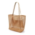 thumbnail image 4 of Firefly hope Bolso de hombro tejido para mujer, bolso de mano y neceser, elegante bolso de playa de verano, 35 x 16 x 37 cm (negro), 4 of 4