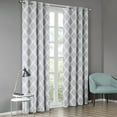 thumbnail image 6 of 84"L Room Blackout Curtains, Printed Ikat Window Drapes with Silver Grommet Top, Thermal Insulated Light Blocking Drape for Bedroom and Apartments, One Window Panel, Grey, 6 of 9