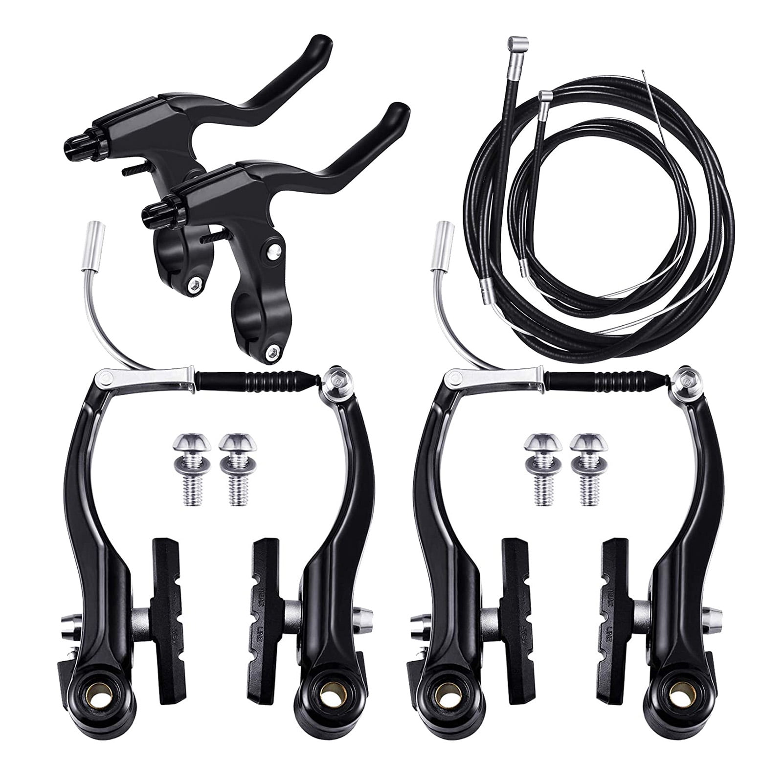 Gecorid Complete Bike Brake Set Mountain Bike Brake Cable & Lever Kit