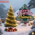 thumbnail image 2 of Stylish Metal Hanging Christmas Tree Wind Spinner - Design with Playful Cursive ' anz ' & ' Thimes ' - Perfect for Yard & Garden Decor, 2 of 7