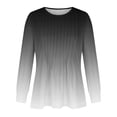 thumbnail image 4 of RXIRUCGD Hauts Décontractés Mode Femme Col Rond Plissé Manches Longues, Gris, Taille : L, 4 of 5