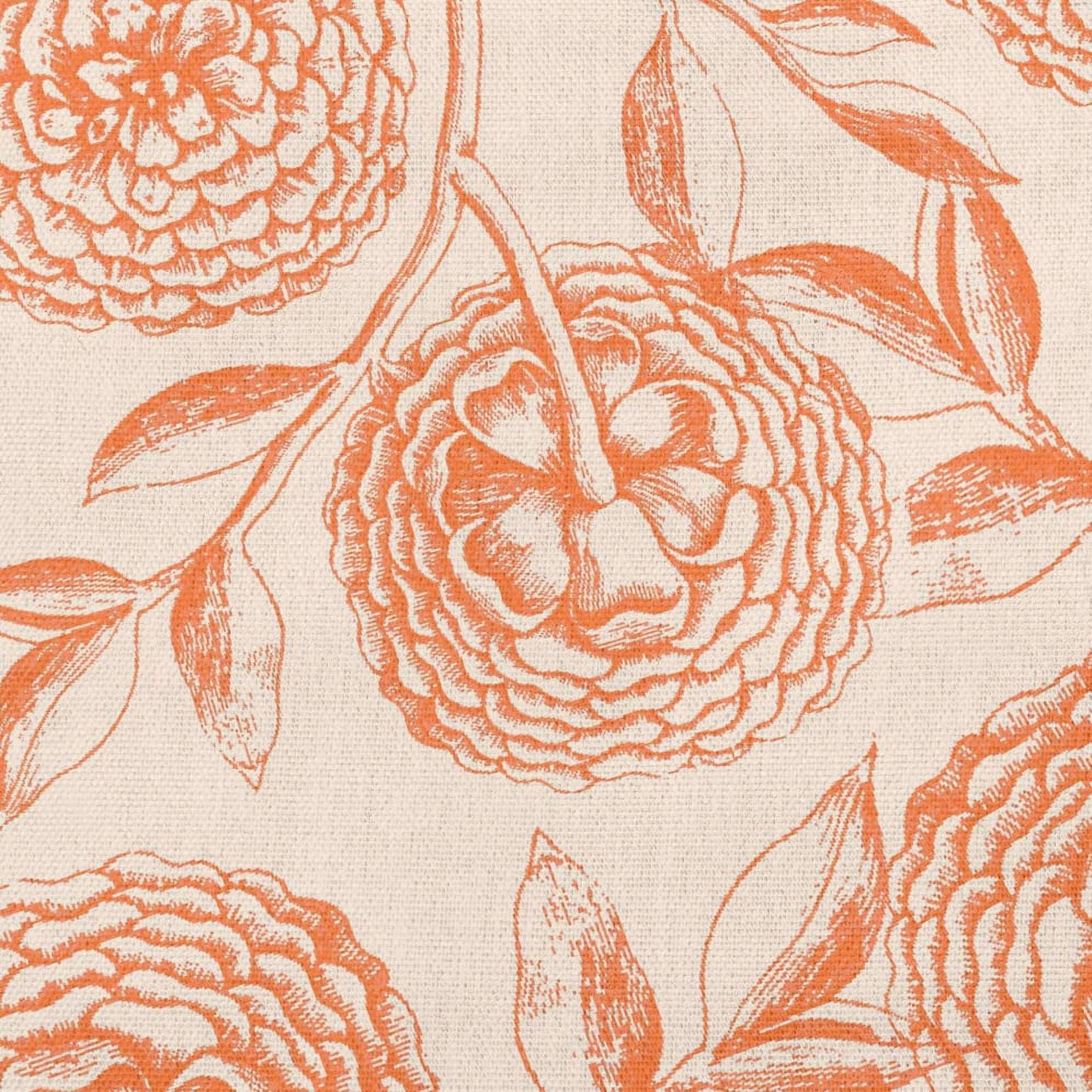 Simply Daisy 14 in x 20 in Vintage Orange Floral Polyester Decorative Lumbar Pillow