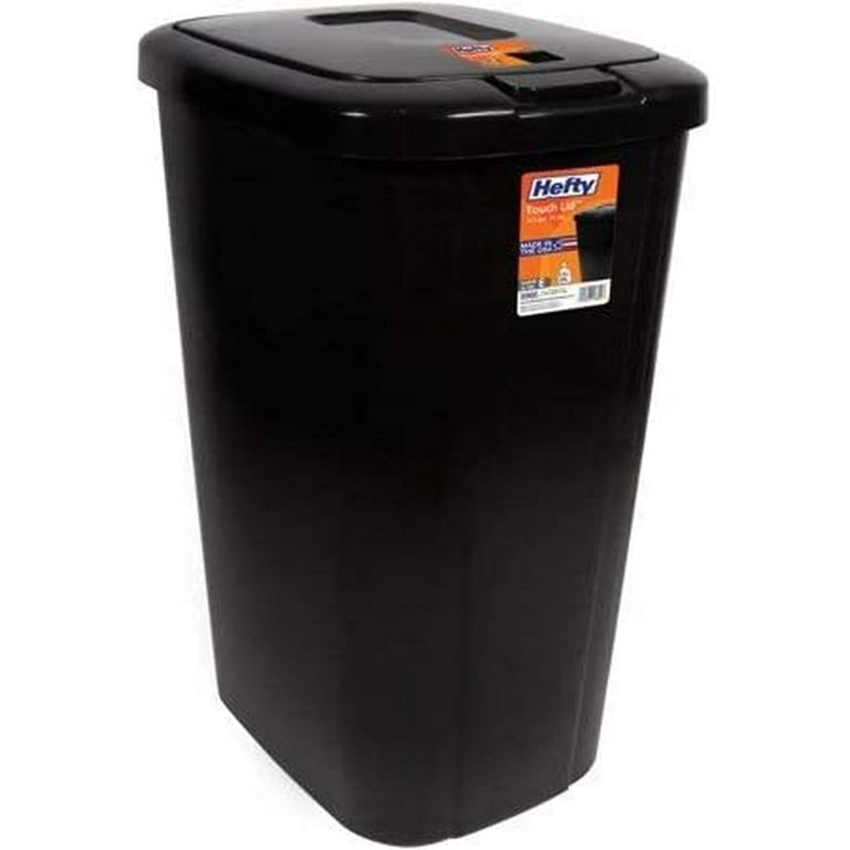 Hefty Black 13.3 Gallon Touch Lid Trash Can