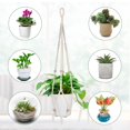 thumbnail image 4 of Juego De 1 Cesta Colgante De Macramé, Cesta Colgante De Cuerda De Algodón Maceta Colgante Para Plantas, Jardín, Sala De Estar, Exterior, Balcón, Ventana, Decoración De Pared De Balcón. Afortunado Sencillez, 4 of 5