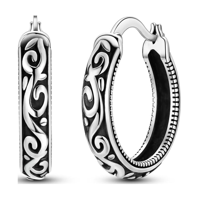 Pendientes Hapour de plata de ley 925 con filigrana vintage para mujer