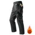 thumbnail image 2 of FRSASU Salopette Imperméable en Molleton pour Homme, Décontractée, Chaude, Épaissie, Pantalon de Travail à Multiples Poches, Coquille Souple, Randonnée, Plein Air, Noir, 2 of 9