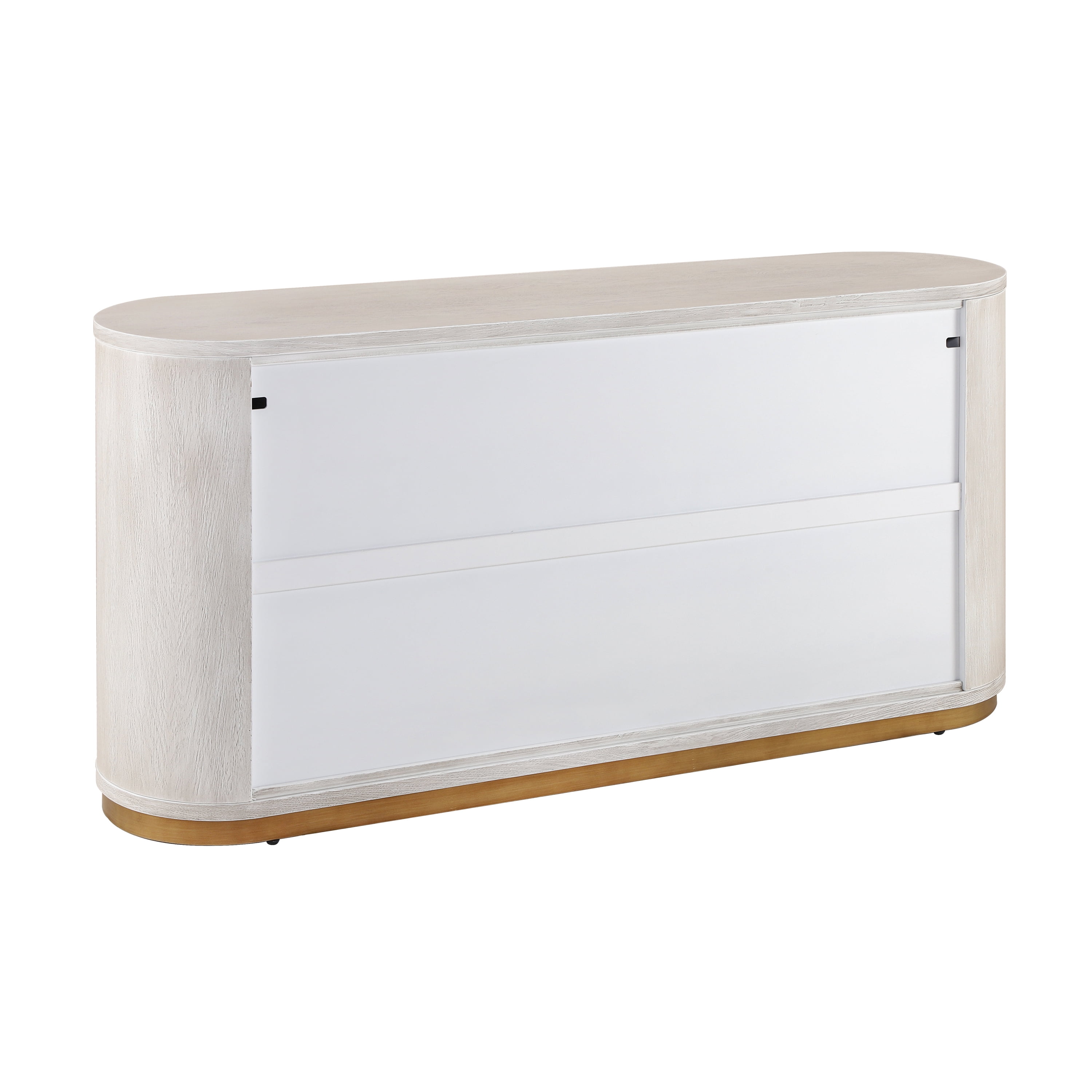 Euroco 58.3" Large Buffet Sideboard Cabinet with Storage, Modern Coffee Bar Wine Bar Storage Cabinet with 4 Doors & Adjustabel Shelves for Dining Room, Living Room, Hallway,White+Gray