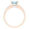 thumbnail image 4 of 2.7 ct Cushion Cut Natural Swiss Blue Topaz Solitaire with Simulated Diamond Accents 18K Rose Gold Womens Engagement Ring, 4 of 5