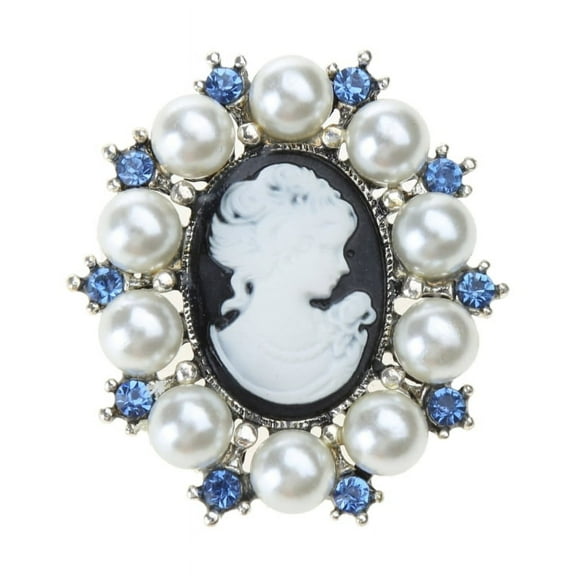 XISAOK Fashion Pearl Lady Vintage Cameo Victorian Style Wedding Party Brooch Pin