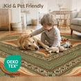 thumbnail image 4 of ODIKA Orange Boho Burnt Swirl Waves Bordered Repeating Motifs Creamy Pet Friendly & Kids Safe for Bedroom, Bedside, Nursery, 4 of 7