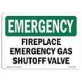 thumbnail image 1 of SignMission OS-EM-A-1218-L-10365 Panneau de Secours OSHA 12 x 18 Po - Robinet d'Arrêt de Gaz de Cheminée, 1 of 1