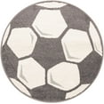 thumbnail image 3 of Unique Loom Whimsy Kids Collection Area Rug - Soccer Ball (3' 3" Round Black and White/Gray) Perfect For Kids Bed Room/Nursery Room/Living Room/Class Room/Play Room, 3 of 5