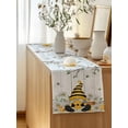 thumbnail image 5 of Table Runner 70 Inches Long for Kitchen Dining, Yellow Gnomes Dresser Scarf Farmhouse, Dining Table Decorations for Wedding/Parties, Spring Floral Bees Daisy Branches Wooden 13 x 70 In, 5 of 8