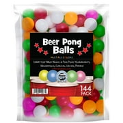 Sportly Beer Pong Balls Ping Pong Balls, 144 pack Bulk Cheap Gear, Colored 38mm, Great for Table Tennis & Regulation Ping Pong Tournaments, Parties, Green White Orange Pink