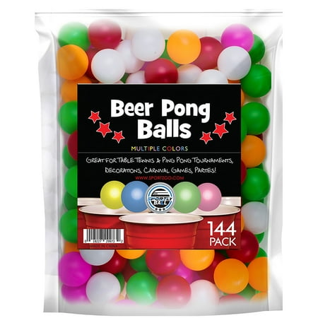Beer Pong Balls, 144 pack, 38mm, Great for Table Tennis & Ping Pong Tournaments, Carnival Games, Parties, By Sportly
