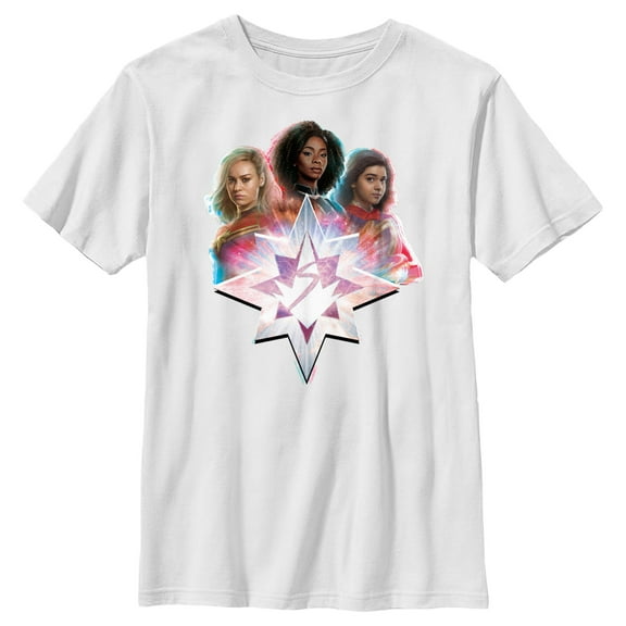 Boy's The Marvels Heroes Logo  Graphic Tee White X Large