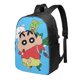 thumbnail image 1 of Mochila de viaje para portátil Crayon Shin-Chan Light Flight, antirrobo con puerto de carga USB, mochila universitaria, gran capacidad para el trabajo, color negro, 17 pulgadas, 1 of 8
