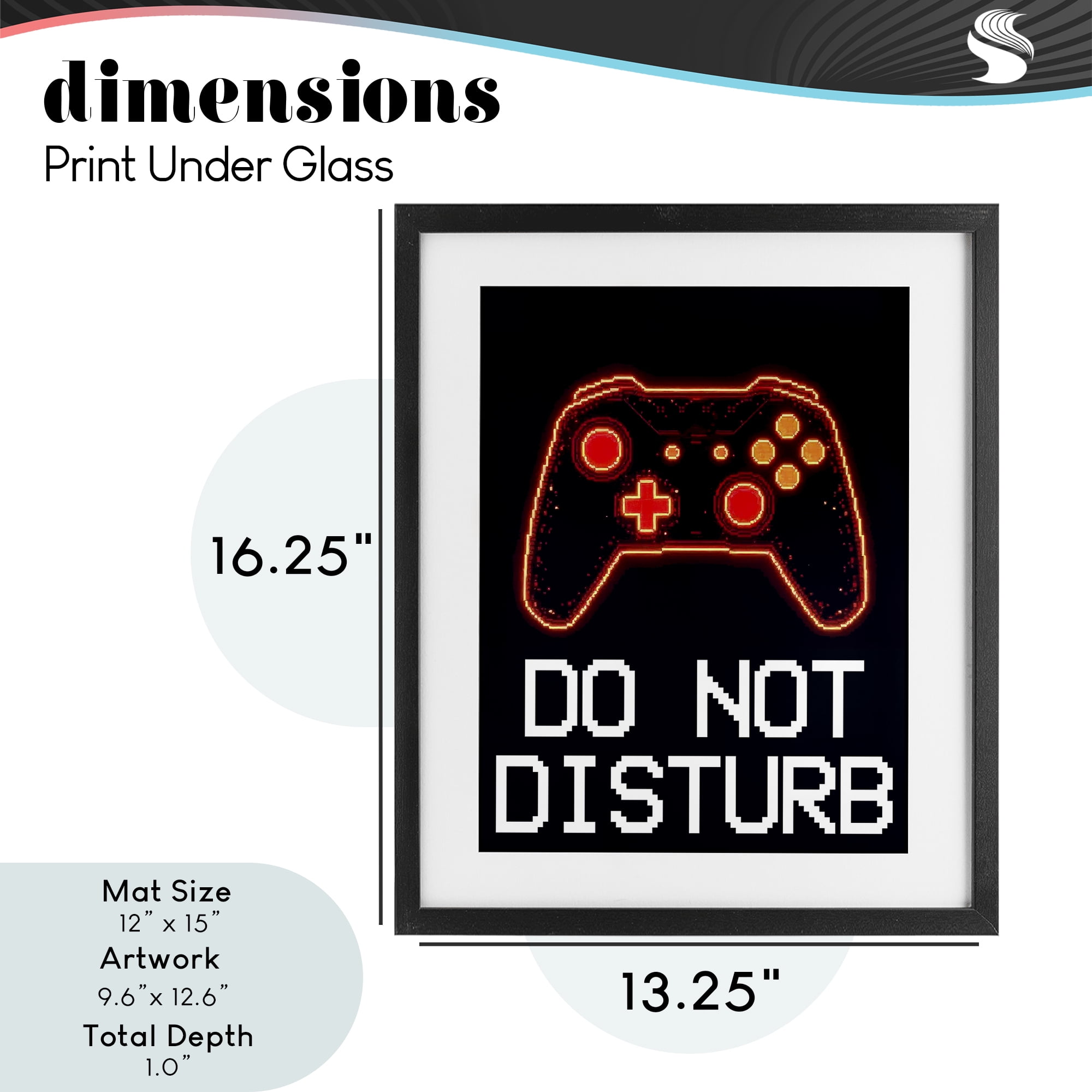 Do Not Disturb Neon Control Black Framed Print Under Glass, design by Kim Allen