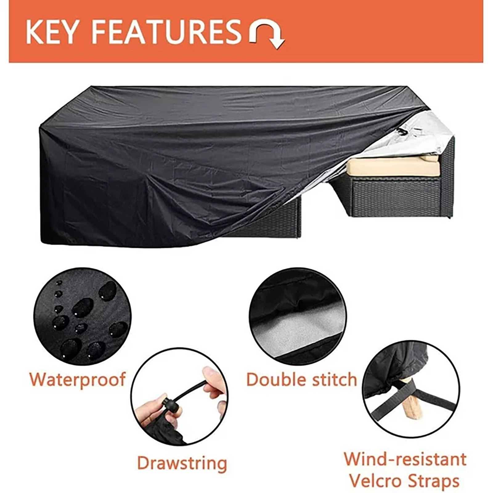 Patio Furniture Outdoor Sectional Furniture Set Cover, Table Chair Sofa Furniture Protective Cover, Outdoor Furniture Cover Waterproof, Outside Table and Chair Covers (41 Inch x 40 Inch x 19 Inch)