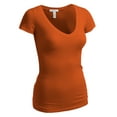 thumbnail image 4 of Essential Basic Women's Short Sleeve T Shirt V Neck Tee Value Set (3Pk, Fuschia, Purple, Black, XX-Large), 4 of 6