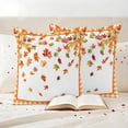 thumbnail image 3 of Maple Leaf Fall Outdoor Waterproof Pillow Covers, Thanksgiving Burnt Orange Plaid Autumn Botanical Watercolor Decorative Square Throw Pillowcase Sofa Cushion Sham for Patio/Couch, 16"x16" 2 Pack, 3 of 8