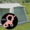 thumbnail image 2 of 4x hebillas de cuerda de tienda de material acero inoxidable para acampar libre tapón de cuerda ajustador de línea portátil Rosa, 2 of 9