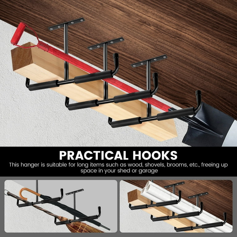 4Pcs Heavy Duty Overhead Garage Storage Hooks Metal Ceiling